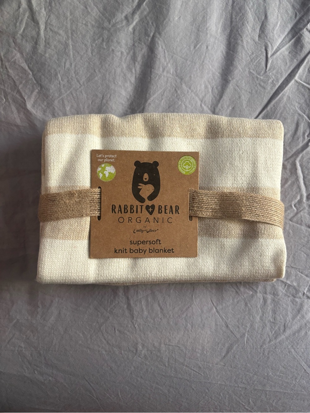 Rabbit + Bear Super Soft Organic Cotton Baby Blanket